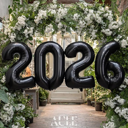 AULE 40 Inch Black Number Balloon 24 Foil 0-9 Birthday Big Numbers | Birthday - Image 5