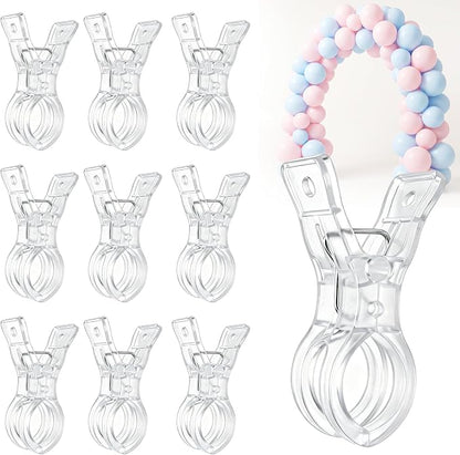 10 Pack Balloon Arch Clips, 3.5 Inch Clear Spring Clamps by Unknown