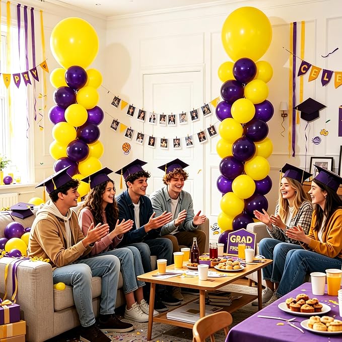 2 Sets Purple Yellow Balloon Column Kit - Image 5