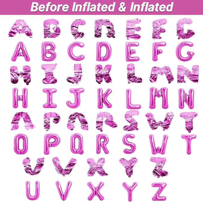 LIOZEOKUN Letter Balloons 16 Inch Alphabet A-Z Mylar Foil Balloons 2 Set - Image 3