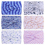 Extra Wide Headbands for Women, 7'' Large Cotton Like Turban Knotted Bandana Head Bands for Women Non Slip, Boho Headbands for Women's Hair (6PCS Print 1, average size)