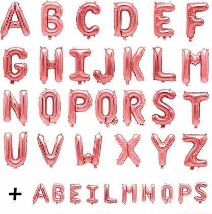36 Pcs Rose Gold Letter Balloons, Custom A-Z Set - Image 2