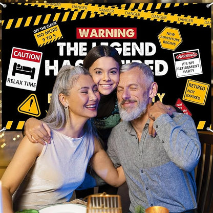 6x3.6ft Happy Retirement Backdrop Legend Retired Banner - Image 5