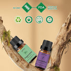 yethious Lavender Peppermint Oil Set Lavender Aromatherapy Oils for Diffuser, Perfume, Soap, Candle Making 2 Pack 10ML
