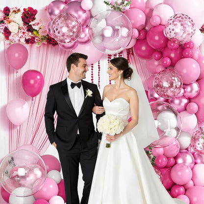 Ouddy Party 149Pcs Hot Pink White Balloon Garland Kit 18 12 10 5Inch | - Image 7