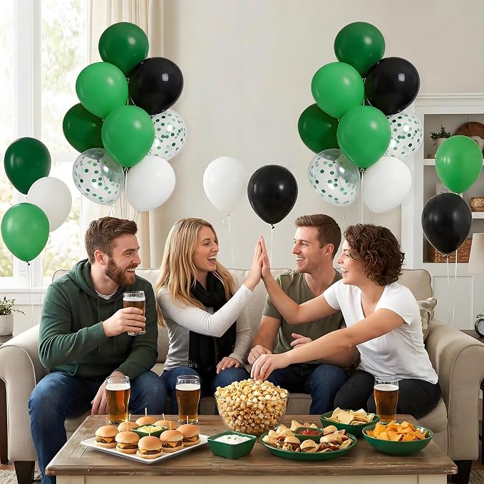 60pcs Green and Black Balloons 12inch - Image 5