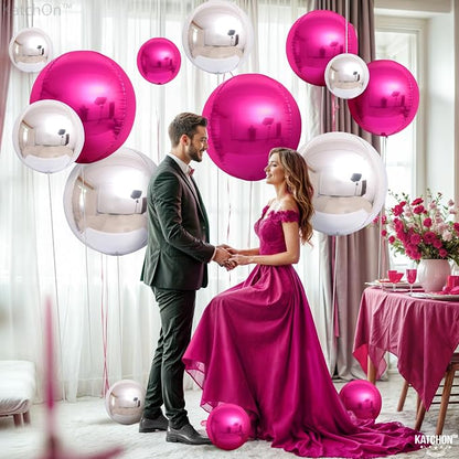 KatchOn Hot Pink and Silver Balloons - Image 2