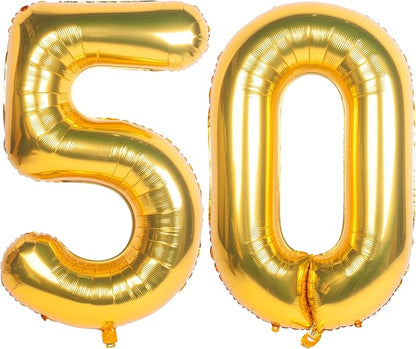 40 Inch gold Number Balloons 50 Helium Foil Mylar Balloon | Birthday Party by Exquisitehighqualitypartydecorationstomeetyoureveryneed%EF%BC%81