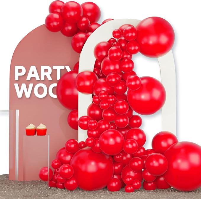 PartyWoo Red Balloons 120pcs Different Sizes of 18 12 10 5 Inch | Balloons by PartyWoo