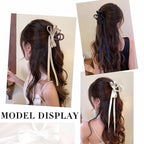 Bow Hair Claw Clips for Women Butterfly Hair Clips 3.15" Medium Size Bow Hair Clip for Girls Tassel Ribbon Bowknot Hair Accessories for Birthday Party Show Christmas Thanksgiving 3 Pcs