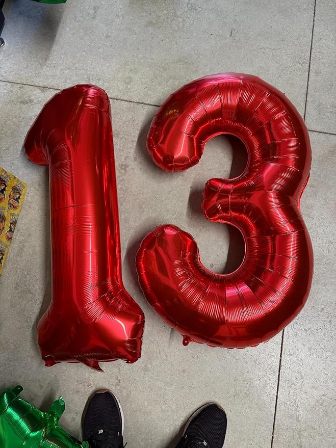Number Balloons 1 Balloon Red for 1st Birthday Party Decorations, 40 inch | - Image 4