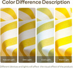 JELLYMONI 100% Natural Cotton Striped King Pillowcases Set, 2 Pack Bright Yellow Stripes Pattern Printed Pillow Covers with Envelope Closure(Pillows are not Included)