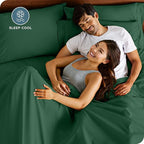 Bare Home Microfiber Pillow Cases - King Size Set of 2 - Cooling Pillowcases - Double Brushed - Forest Green Pillowcases 2 Pack - Easy Care (King Pillowcase Set of 2, Forest Green)