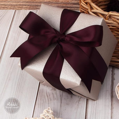 Ribbli Burgundy Double Faced Satin Ribbon, 1” x 25 Yards, Use - Image 2