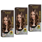 Kaveri Creme Hair Color Permanent Hair Dye Color - With Improved Creme Formula for Gray Coverage Ammonia Free Hair Color Dye for Rich Bright Long lasting (Dark Brown, 3.04 Fl Oz) - Pack Of 3