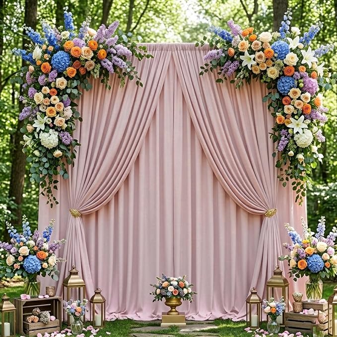 40ftx10ft Wrinkle Free Dusty Pink Backdrop Curtains - Image 5