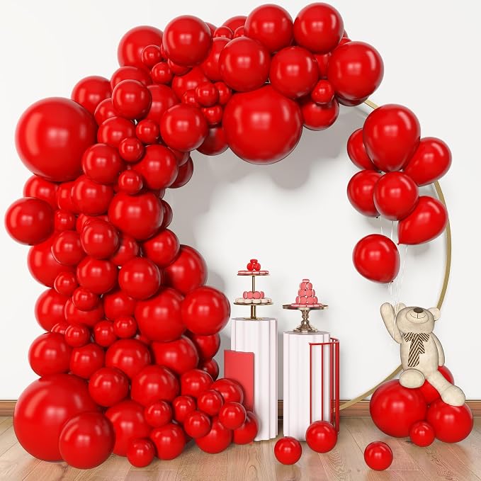 Amandir 153 Pcs Red Balloons Arch Garland Kit Different Sizes | 18 12 10 5 Inch by Amandir