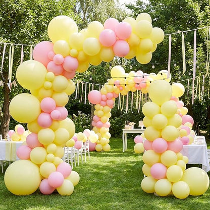 RUBFAC 135pcs Pastel Yellow Balloons, Latex Light Yellow Balloon Different - Image 7