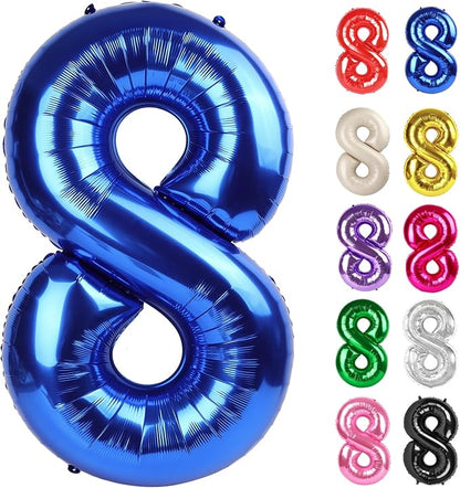 Blue Number 8 Balloon 40 Inch by IWERP