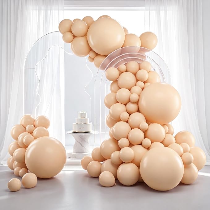 RUBFAC Nude Balloons Different Sizes 18 12 10 5 Inch Boho Balloons 129pcs | by RUBFAC
