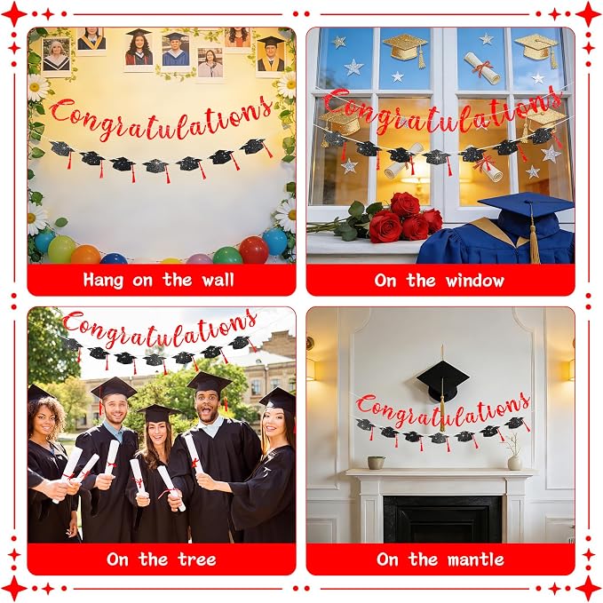2026 Graduation Banners Party Decorations, Glitter Congratulations - Image 5