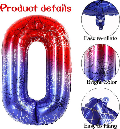 40 Inch Red Blue Number 0 Balloon - Image 3
