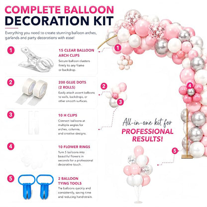 15 Pack Clear Balloon Arch Clips, 3.5-Inch Heavy Duty Backdrop Clips | Includes - Image 5