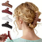 4Pcs Cloud Claw Clips for Women, 4.3 Inch Non-Slip Strong Hold Hair Claws, Unbreakable & Durable TPEE-Silicone Blend, Large Bendable Cozy Hair Clip for Thin/Thick/Curly Hair, All-Day Comfort