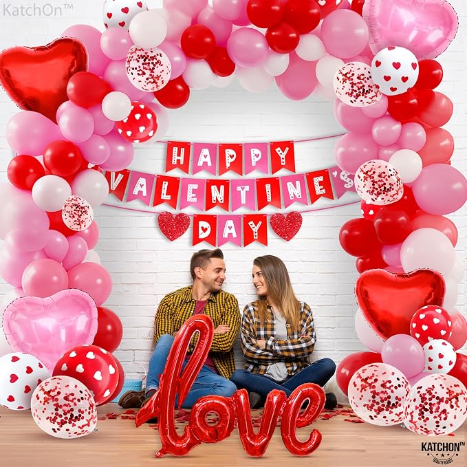 KatchOn Valentines Day Decorations Arch Set, Love Balloons Script, Heart - Image 5