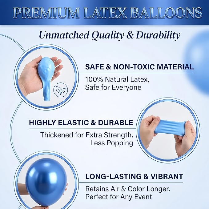 Hiins Metallic Blue Balloon Column Kit Set of 2 - Image 6