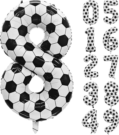 Black White Soccer Number 8 Balloon 8nd Birthday Decoration 40in 8 Balloon | by Exquisitehighqualitypartydecorationstomeetyoureveryneed%EF%BC%81