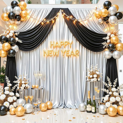 30x10ft Silver Glitter Backdrop Curtain - Image 4