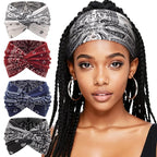 Extra Wide Headbands for Women Large Turban Headband Non Slip Boho Elastic Hairband Hair Twisted Knot Head Bands Accessories