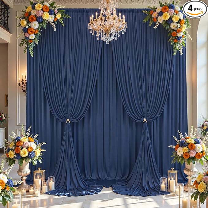 20×14ft Wrinkle Free Navy Blue Backdrop Curtain by ENJOYYOURPARTY