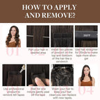 GOO GOO Tape in Hair Extensions Human Hair, 4A Chocolate Brown, 10inch 60g 40pcs, Skin Weft Seamless Invisible, Silky Straight with Thick Ends, Remy Human Hair