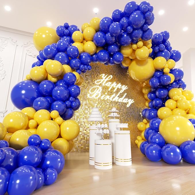 Blue and Yellow Balloons Garland Arch Kit 154Pcs by Unknown