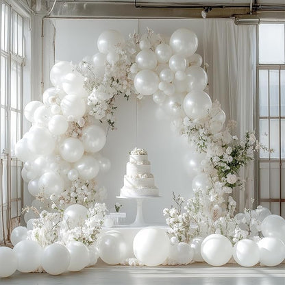 PartyWoo Pearl White Balloons 100pcs Metallic White Color 12 Inch | Balloons - Image 5