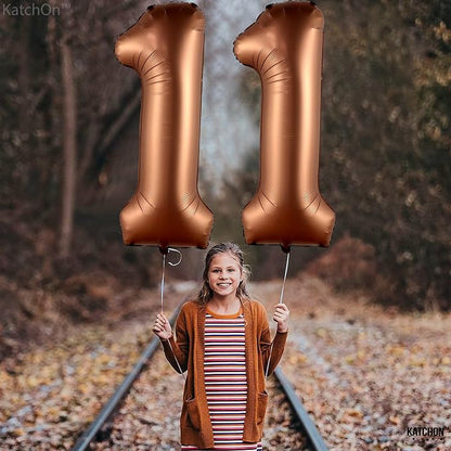 KatchOn Coffee Brown Number 11 Balloon 40 Inch, 11th Birthday Balloon Decor | - Image 7