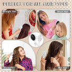 12 Pcs Volleyball Mini Detangler Brush, Mini Travel Hair Brush, Bristles Plastic Detangling Brush,No Tangle Soft Flexible Bristles for Straight, Curly, Thick Hair for Volleyball Team Gift Sport Party