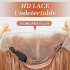 Synthetic Lace Front Wigs Pre Plucked Long Wavy 13x4 HD Lace Ginger Blonde Skunk Stripe Wig 100% Futura Premium Lace Wigs For Black Women 26 Inch Ready to Wear Daily Party Use