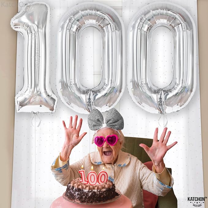 Katchon, Large Silver 100 Balloon Number - Image 3
