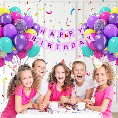 60pcs 12inch Pink Purple and Blue Balloons - Image 5