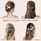 obeoby 8 PCS 2 Styles Flat Hair Clips, Bridesmaid Hair Claws for Women Girls Thin Hair Bridesmaid Proposal Gifts for Wedding Bridal Party Favors, White and Sage Green