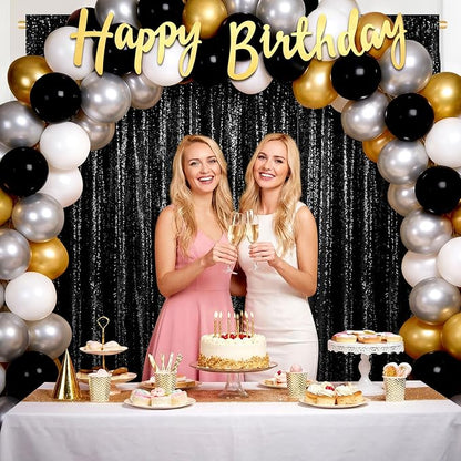 Black Sequin Backdrop Curtains-1 Panel 5FTx8FT Black Backdrop - Image 7