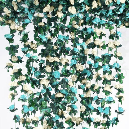 Artificial Flower Garland 6pcs 8.2ft Floral Rose Vine Decor, Hanging Faux Roses by PONKING