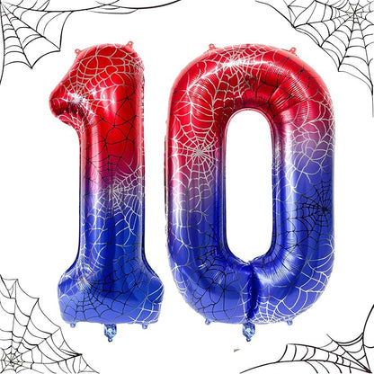 40 Inch Spider Theme Number Foil Balloons, Large Number 10 Balloons by TNCDJKPA