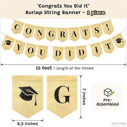 KatchOn Burlap Graduation Banner - Image 2