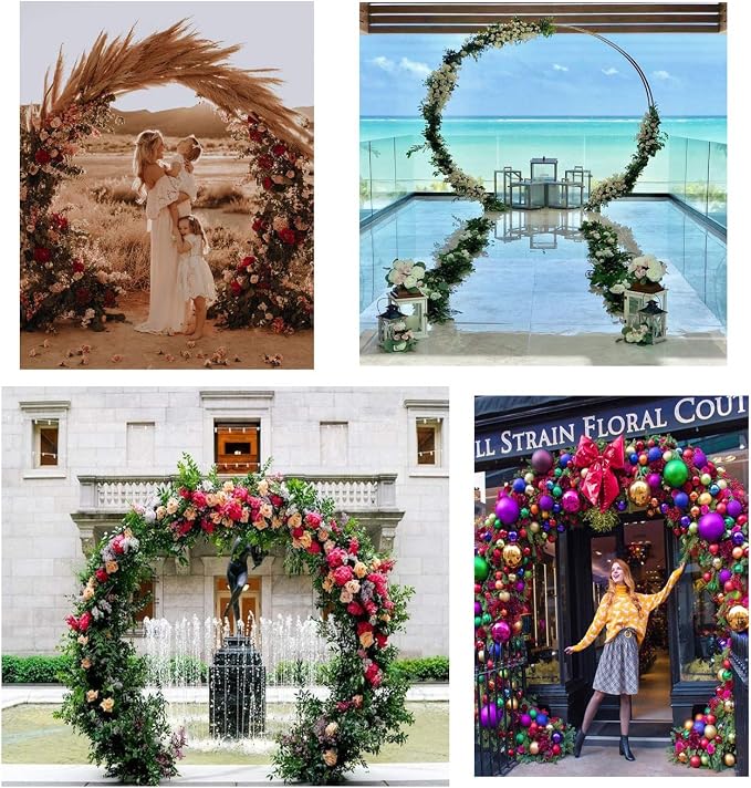 LANGXUN 9.5ft Large Size Metal Circle Balloon Arch Stand Decoration, Arch Frame - Image 6