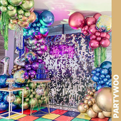 PartyWoo Multicolor Balloons 66pcs Pack Blue and Silver Balloons | Assorted - Image 8