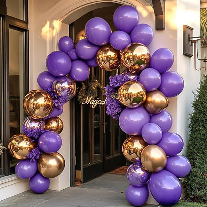 RUBFAC Purple Balloons Different Sizes Lavender Purple Balloon Arch 129pcs | - Image 7